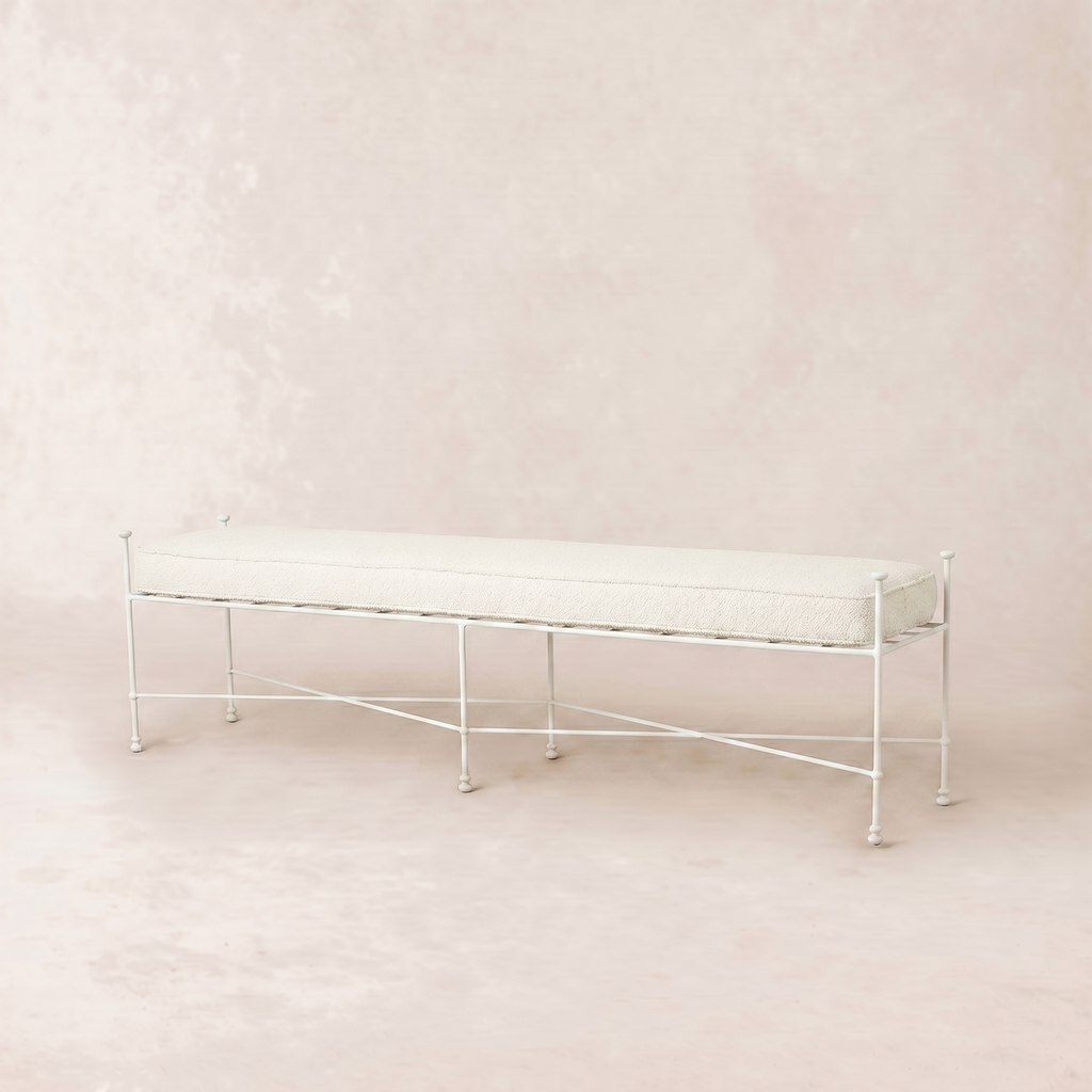 Banc d'extérieur Provence 70 - Cadre blanc