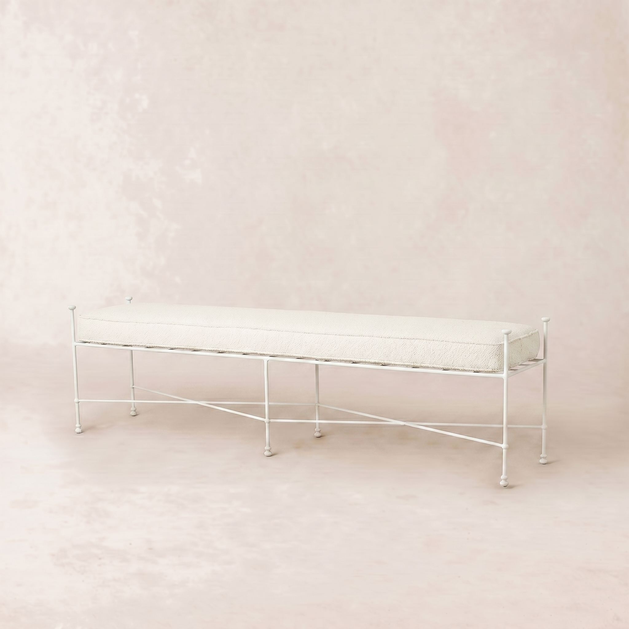 Banc d'extérieur Provence 70 - Cadre blanc