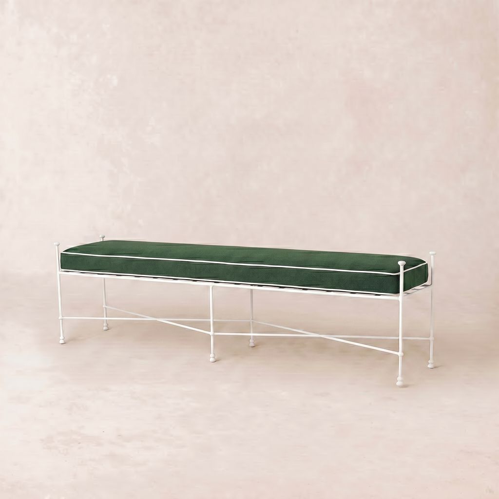 Banc d'extérieur Provence 70 - Cadre blanc