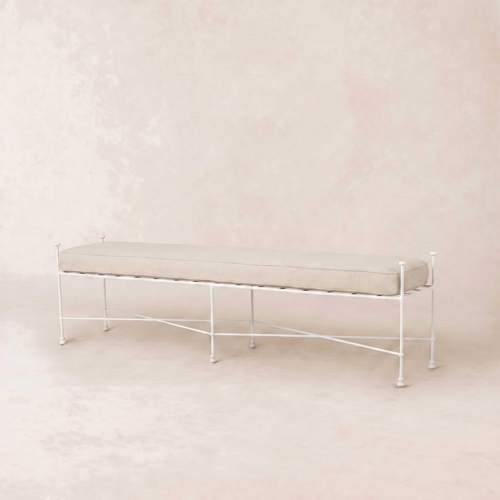Banc d'extérieur Provence 70 - Cadre blanc