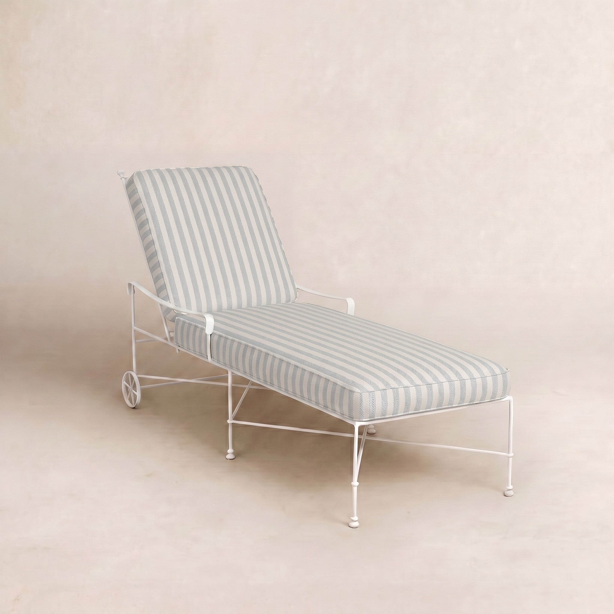 Chaise longue d'extérieur Provence - Cadre blanc
