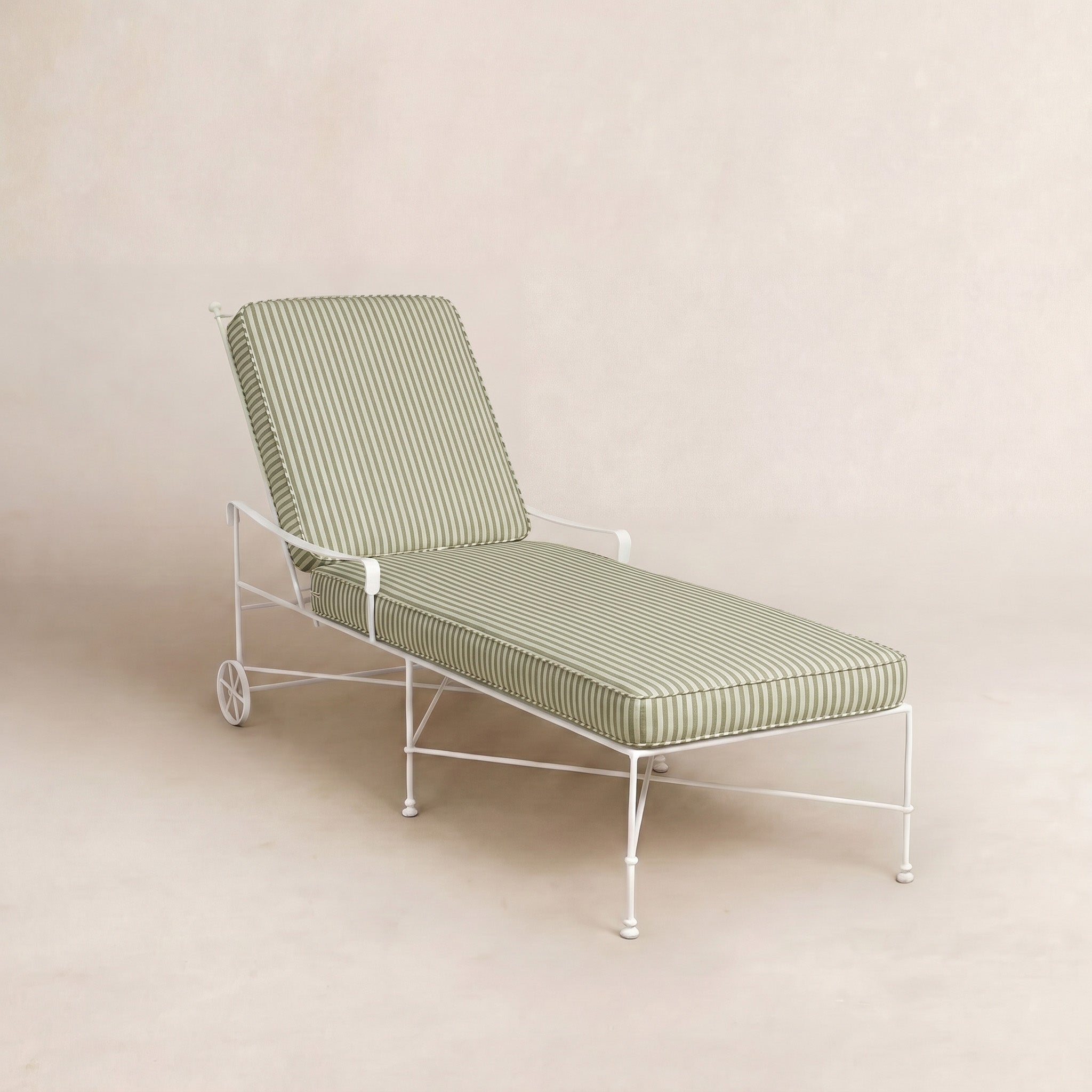 Chaise longue d'extérieur Provence - Cadre blanc