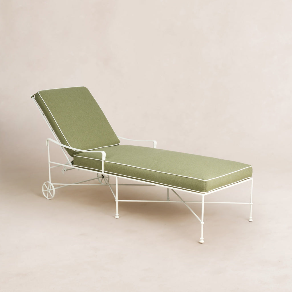Chaise longue d'extérieur Provence - Cadre blanc