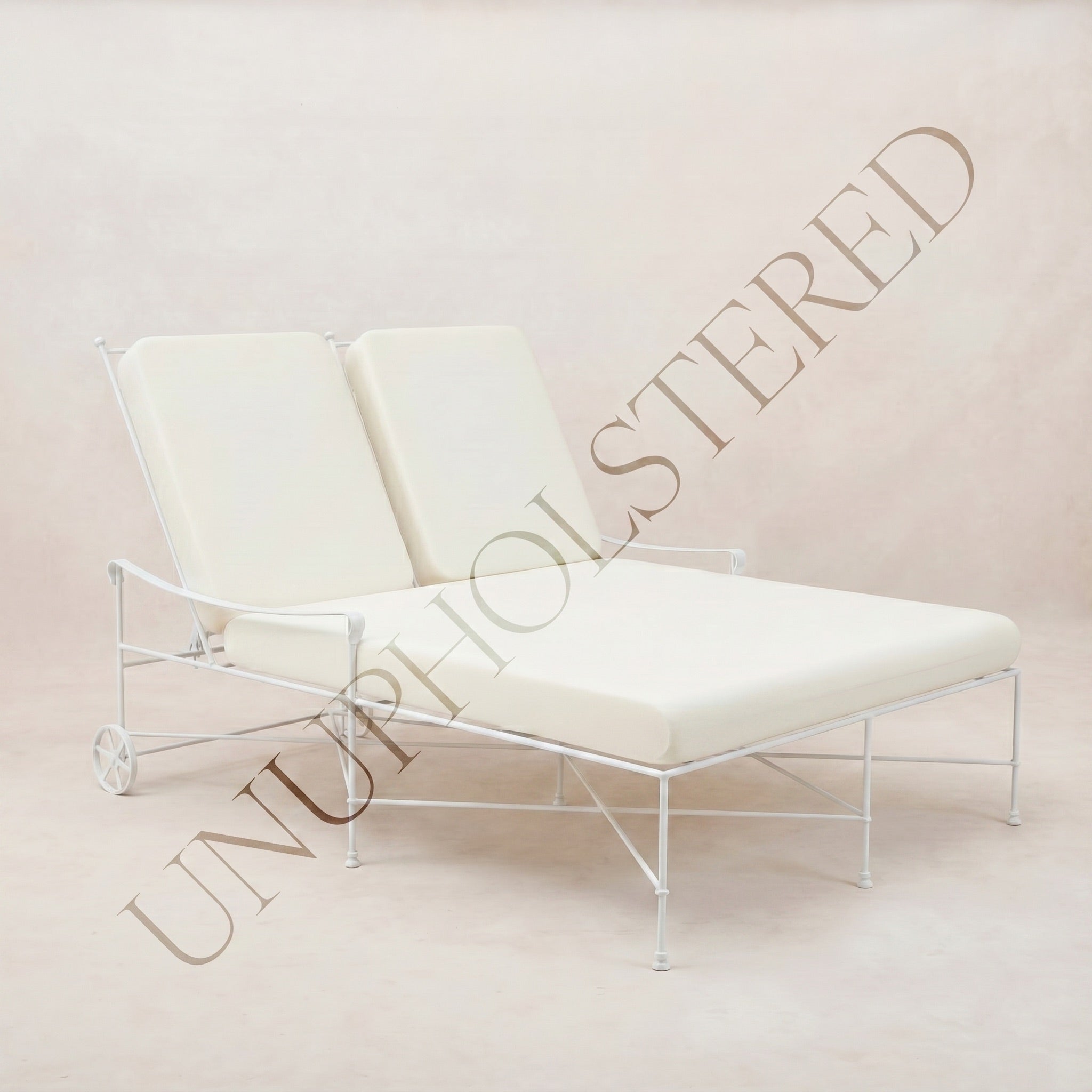 Double chaise longue d'extérieur Provence - Cadre blanc