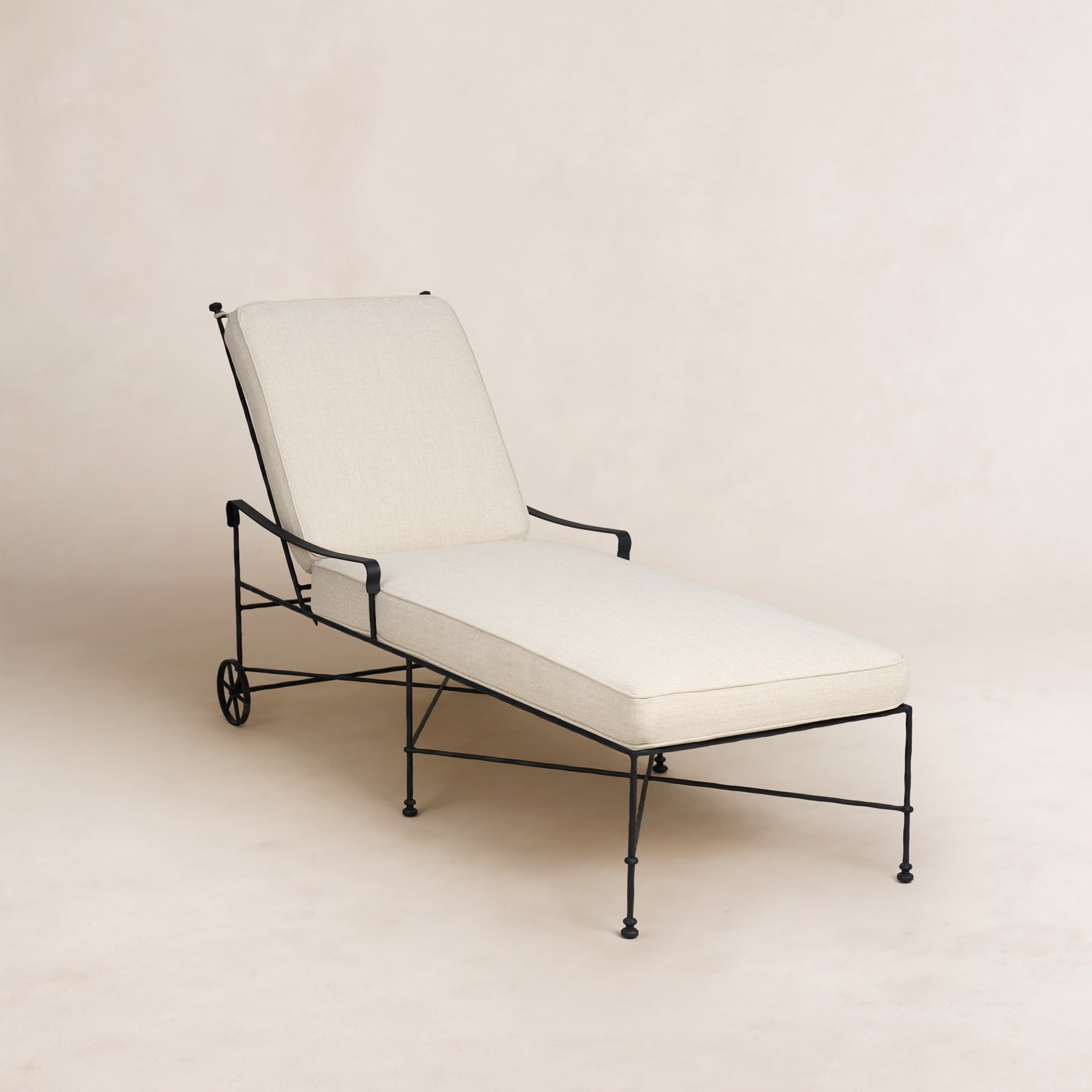 Chaise longue d'extérieur Provence - Cadre noir