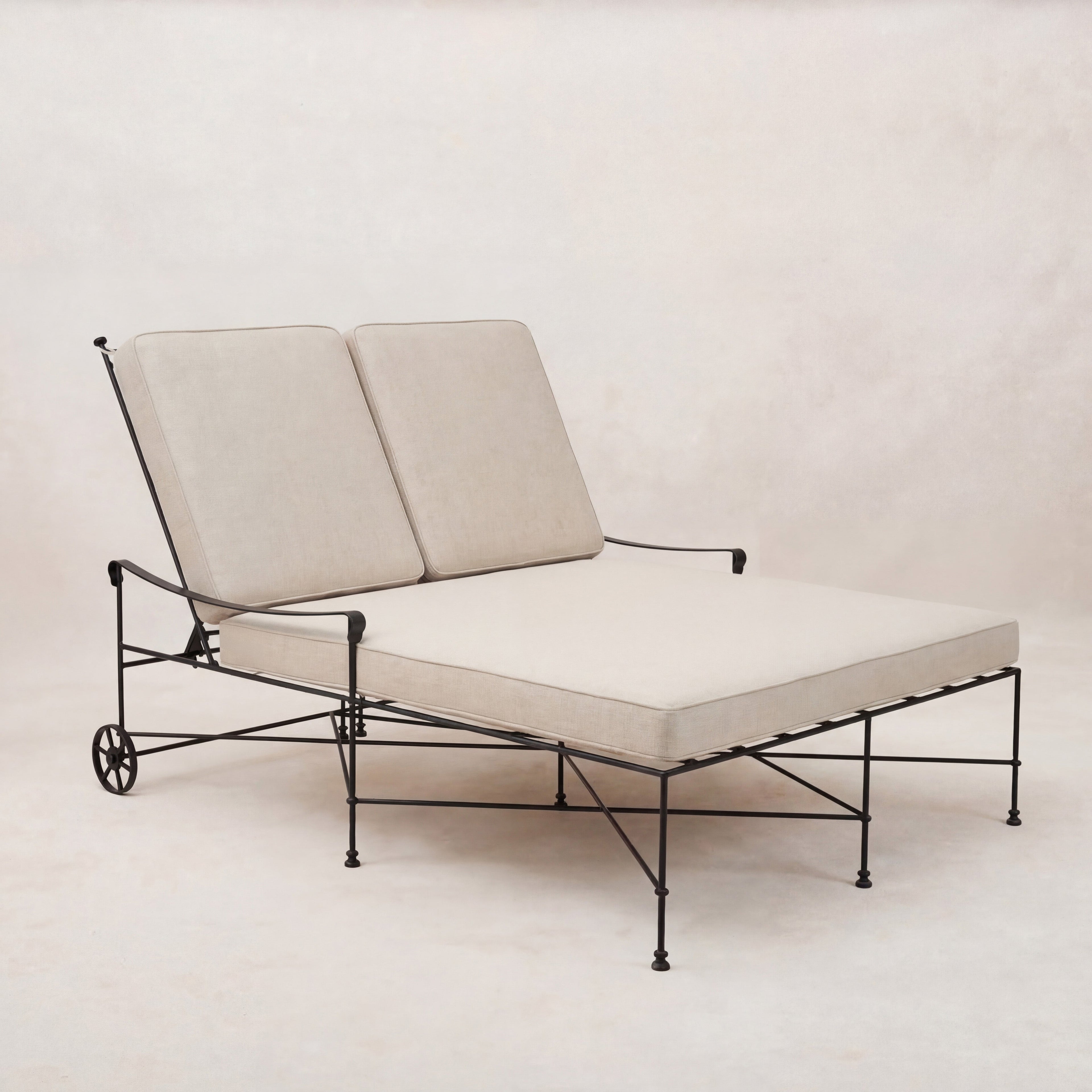 Chaise longue double Provence d'extérieur – Structure noire