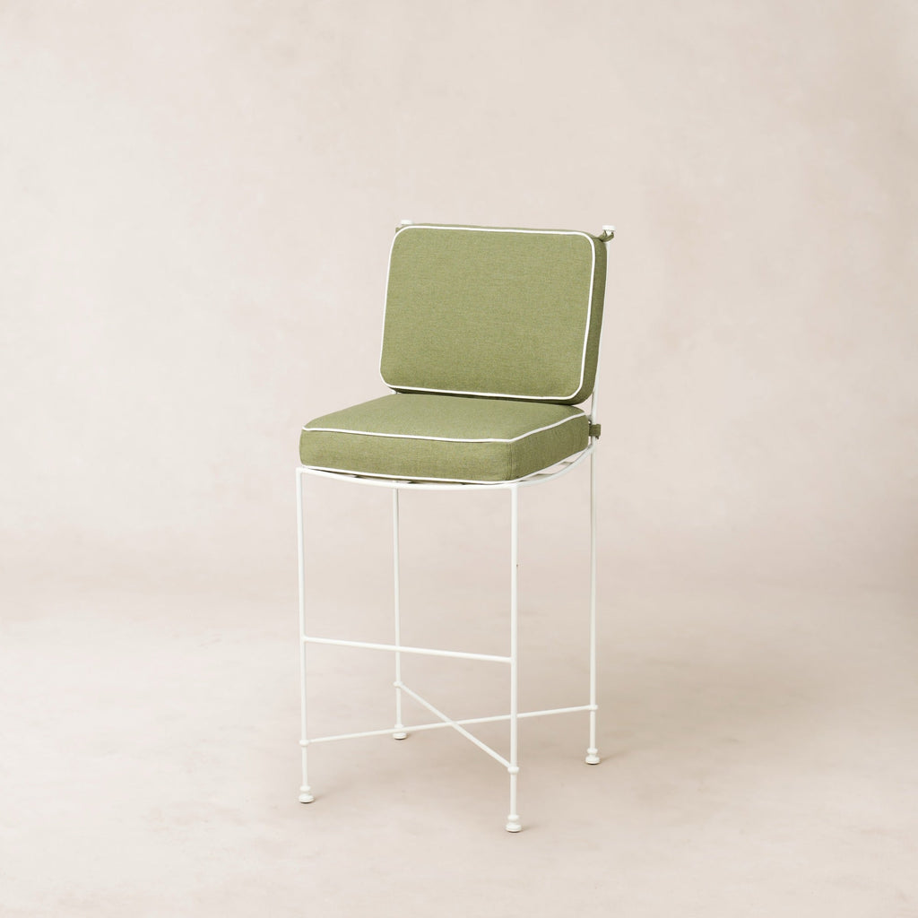 Tabouret de bar d'extérieur Provence - Cadre blanc