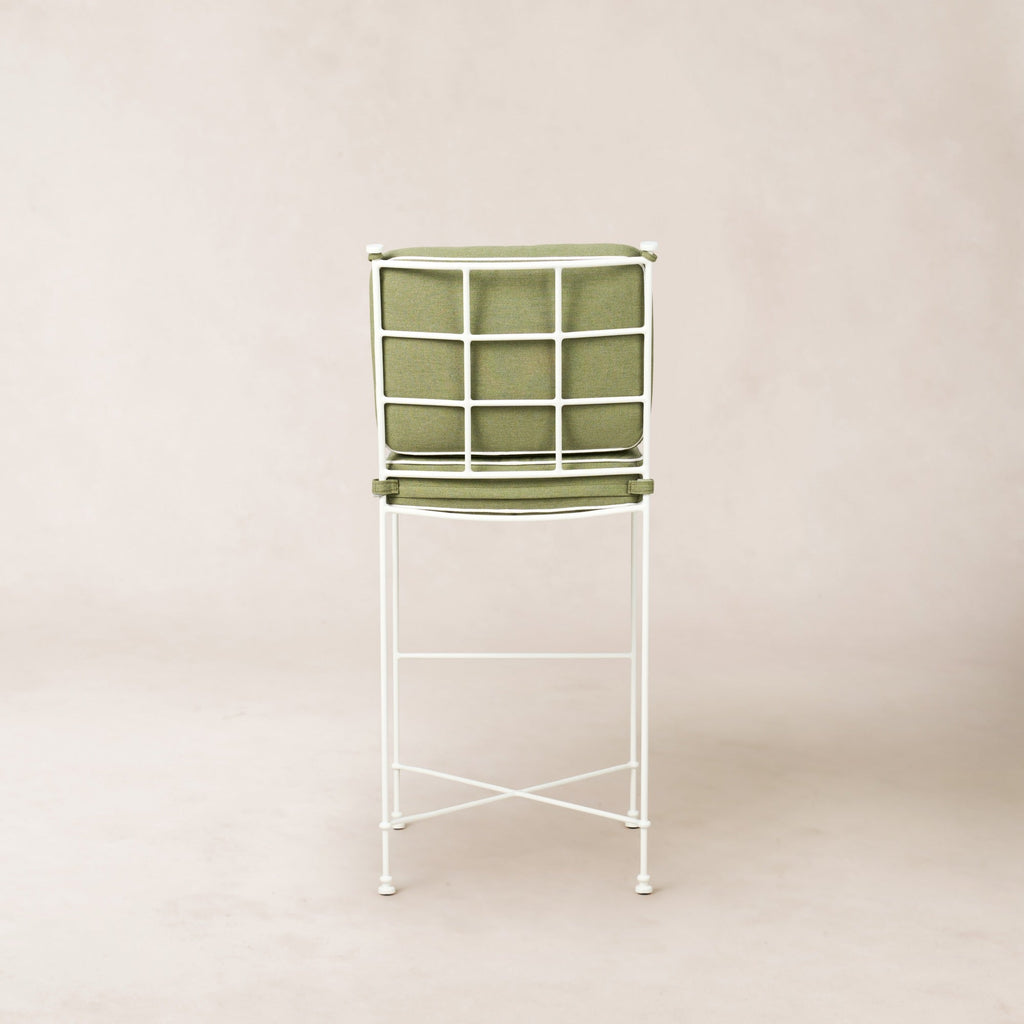 Tabouret de bar d'extérieur Provence - Cadre blanc