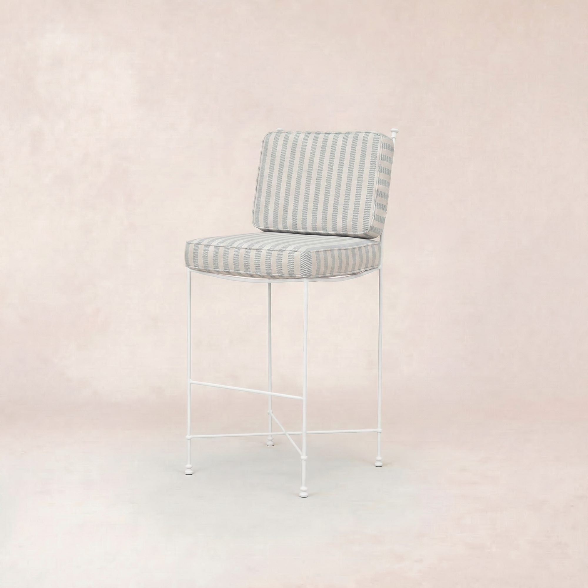 Tabouret de bar d'extérieur Provence - Cadre blanc