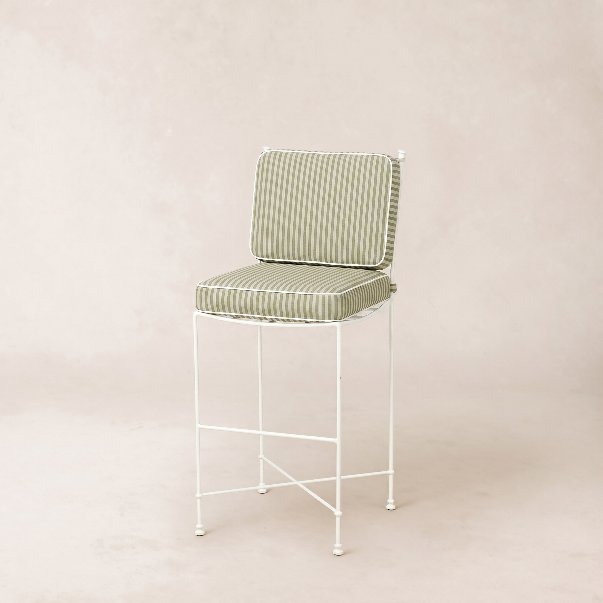Tabouret de bar d'extérieur Provence - Cadre blanc