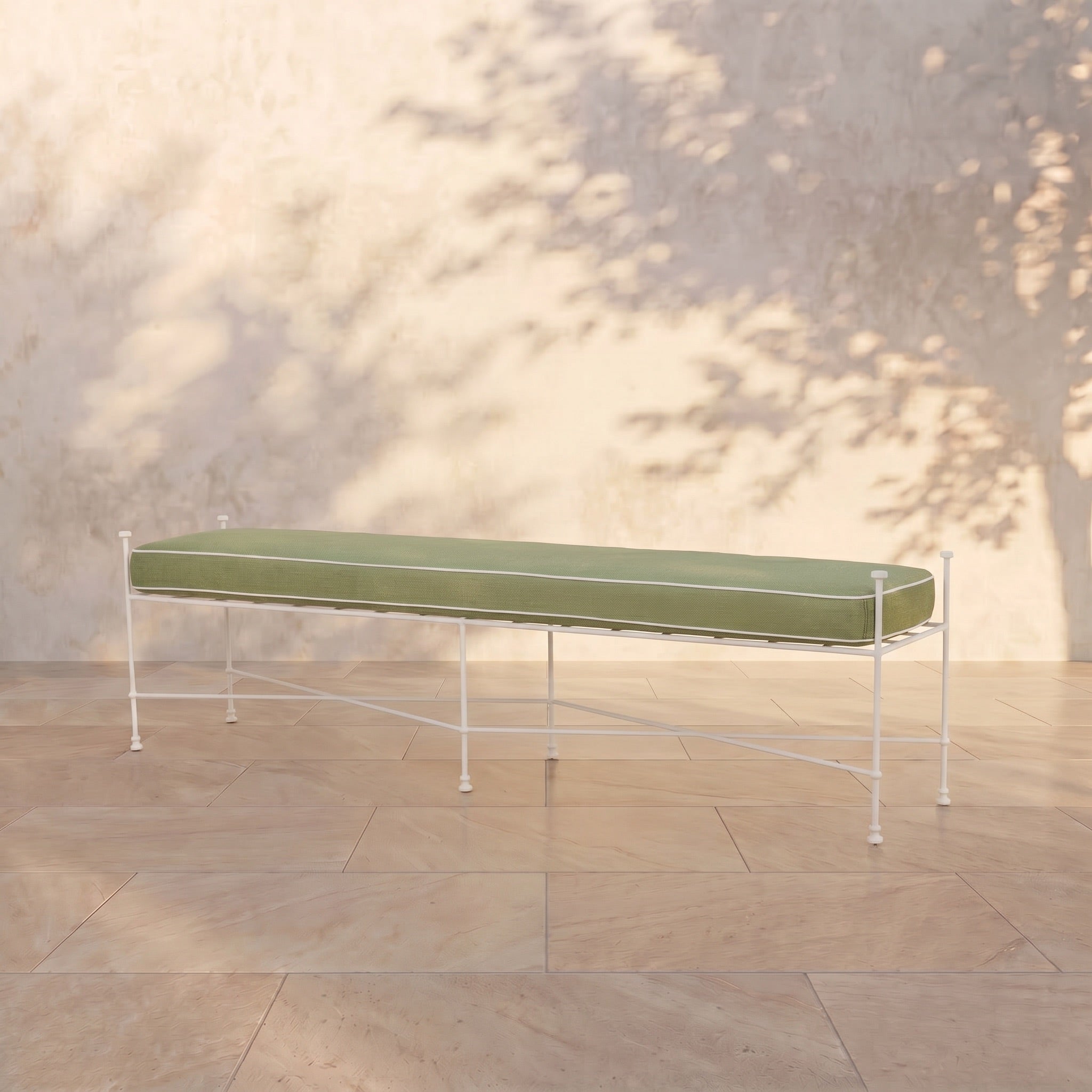 Banc d'extérieur Provence 70 - Cadre blanc