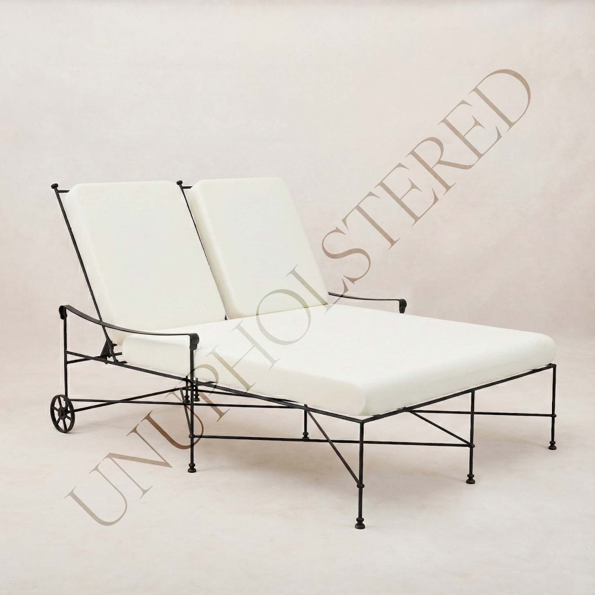 Chaise longue double Provence d'extérieur – Structure noire