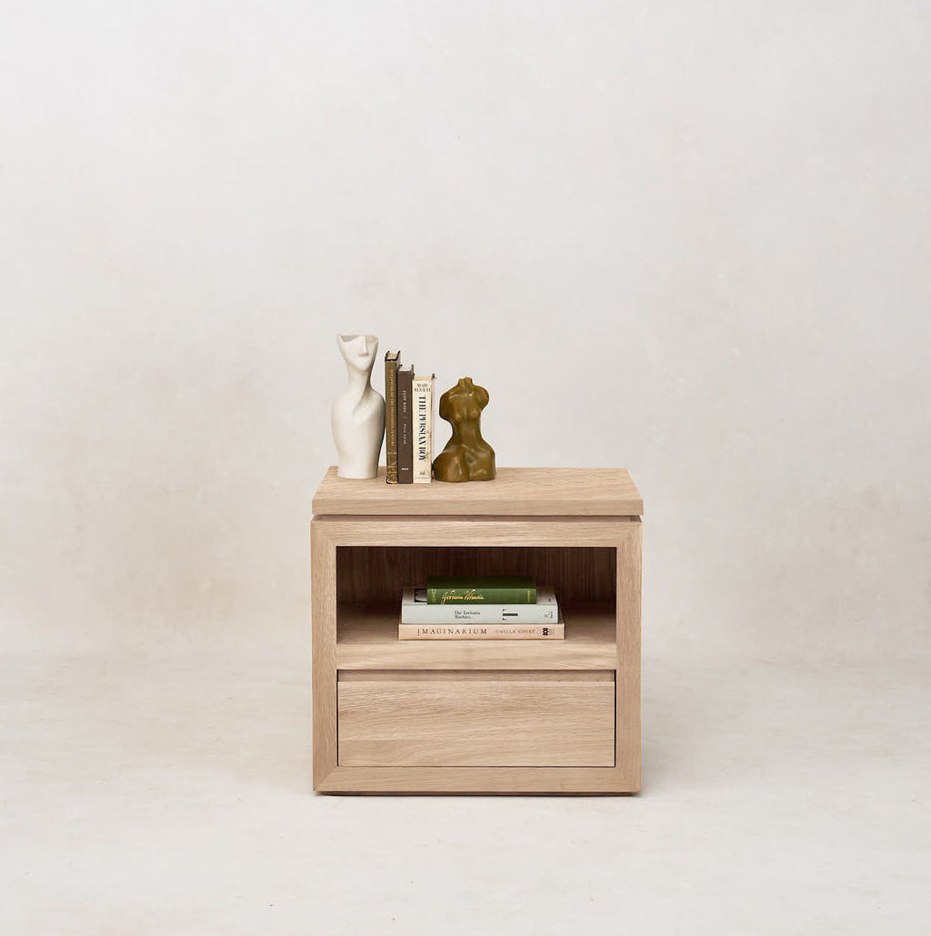 Table de chevet en bois Sofita - Chêne blanc