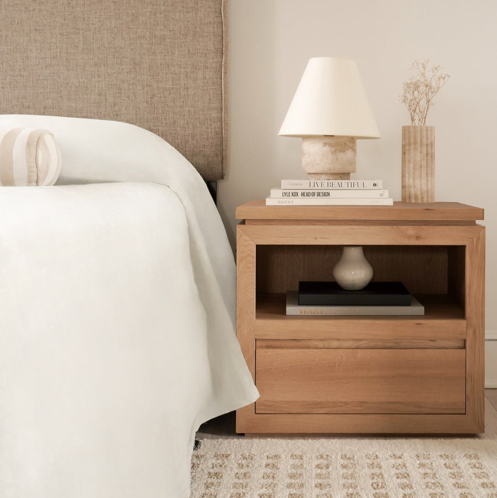 Table de chevet en bois Sofita - Chêne blanc