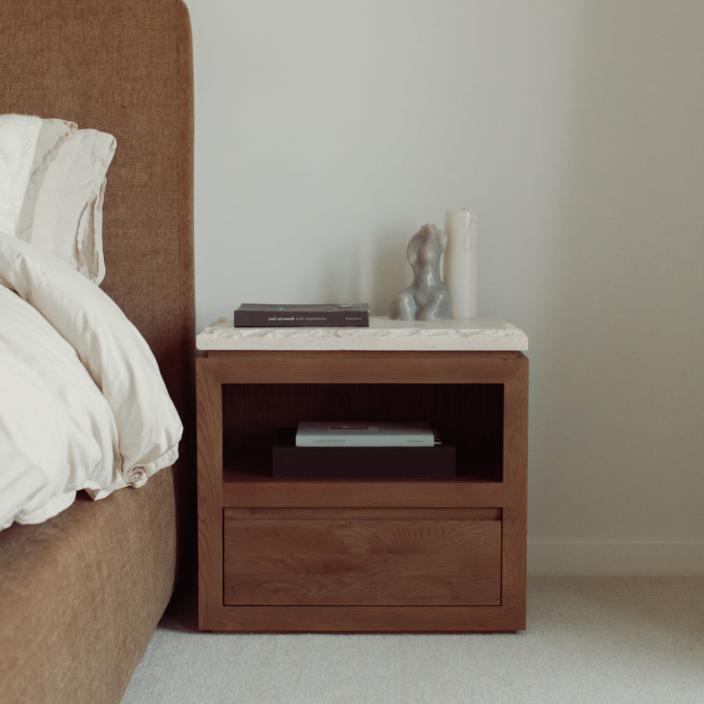 Table de chevet Sofita en marbre - Mocha