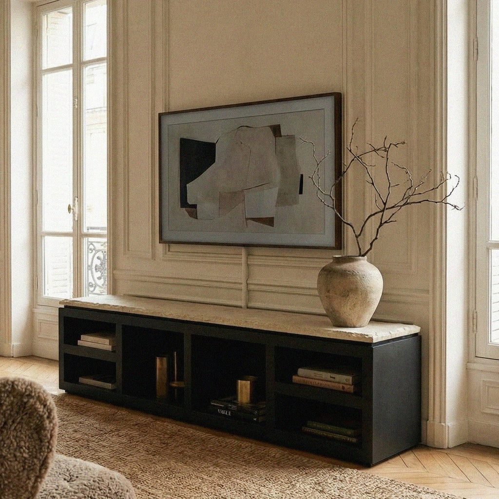 Meuble TV Sofita en marbre - Noir