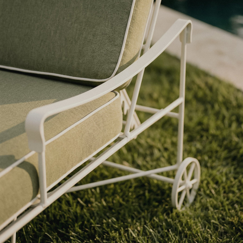 Chaise longue d'extérieur Provence - Cadre blanc