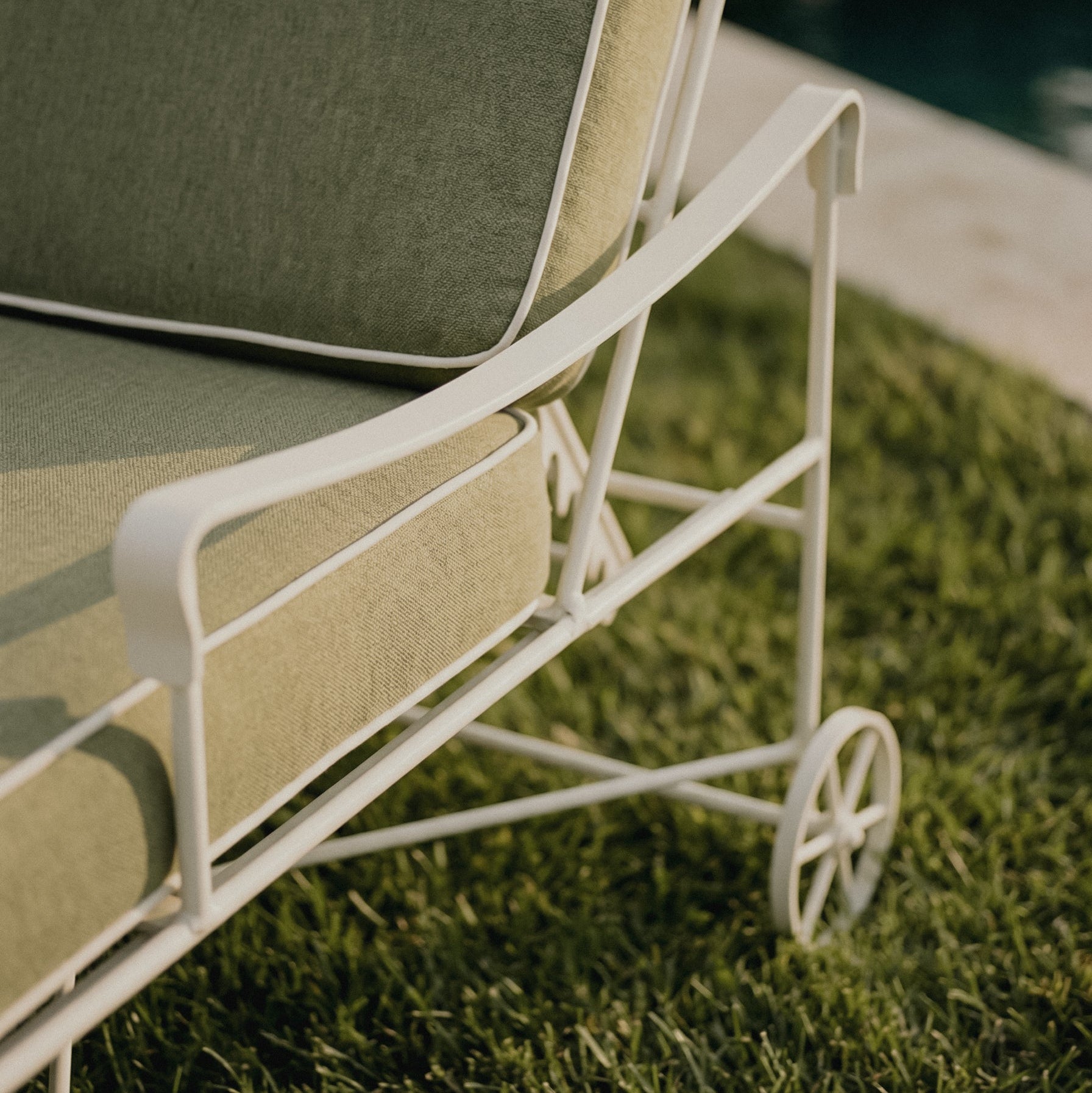 Chaise longue d'extérieur Provence - Cadre blanc