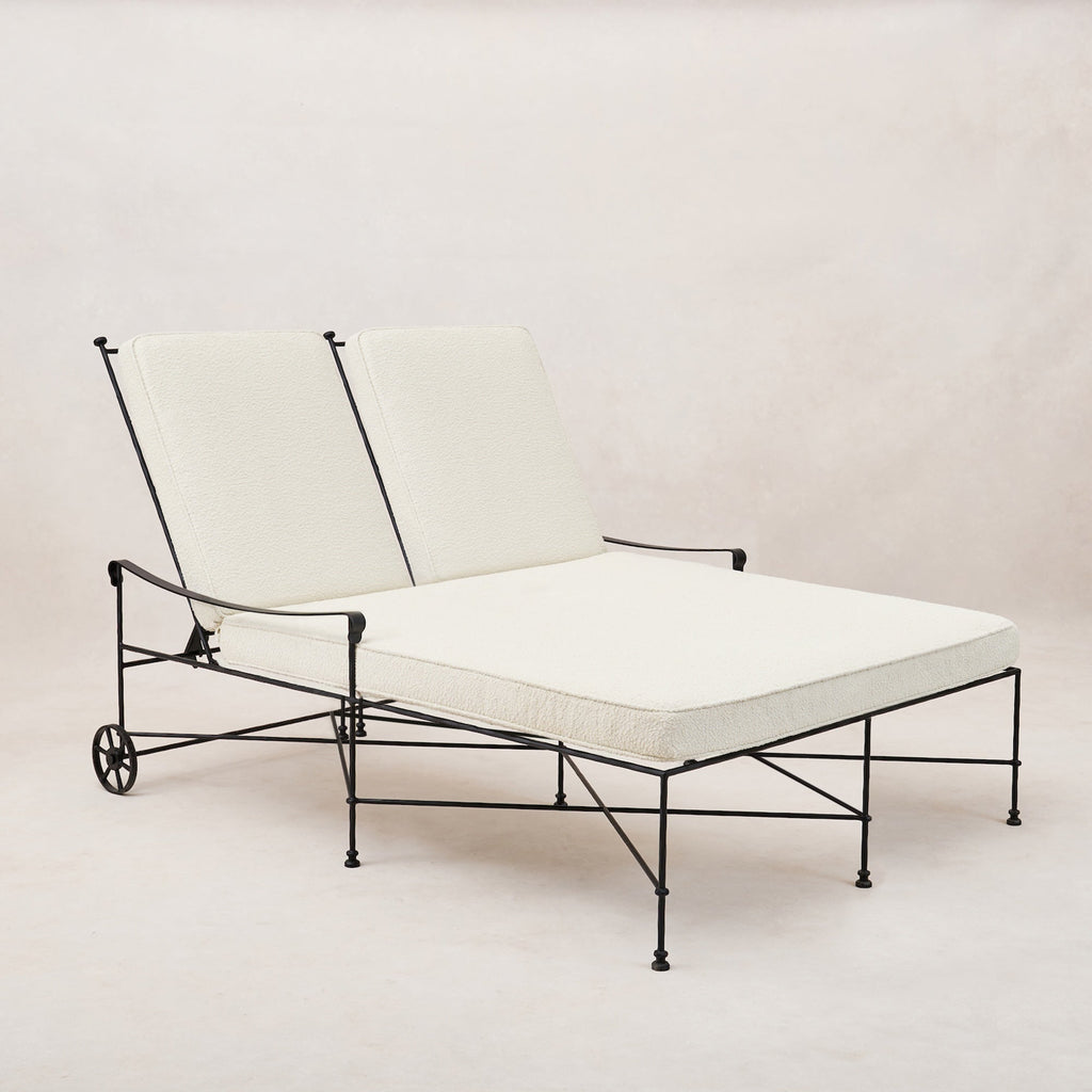 Chaise longue double Provence d'extérieur – Structure noire