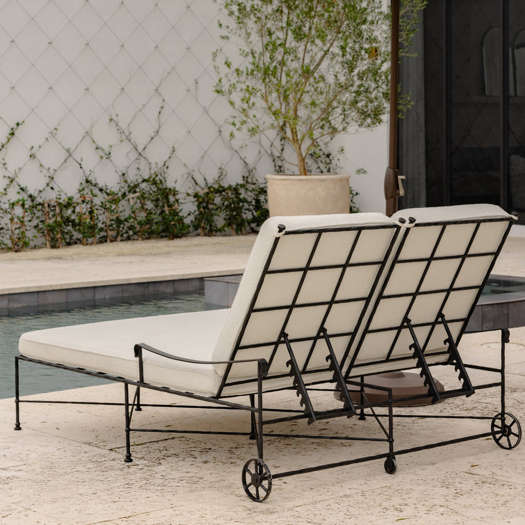 Chaise longue double Provence d'extérieur – Structure noire