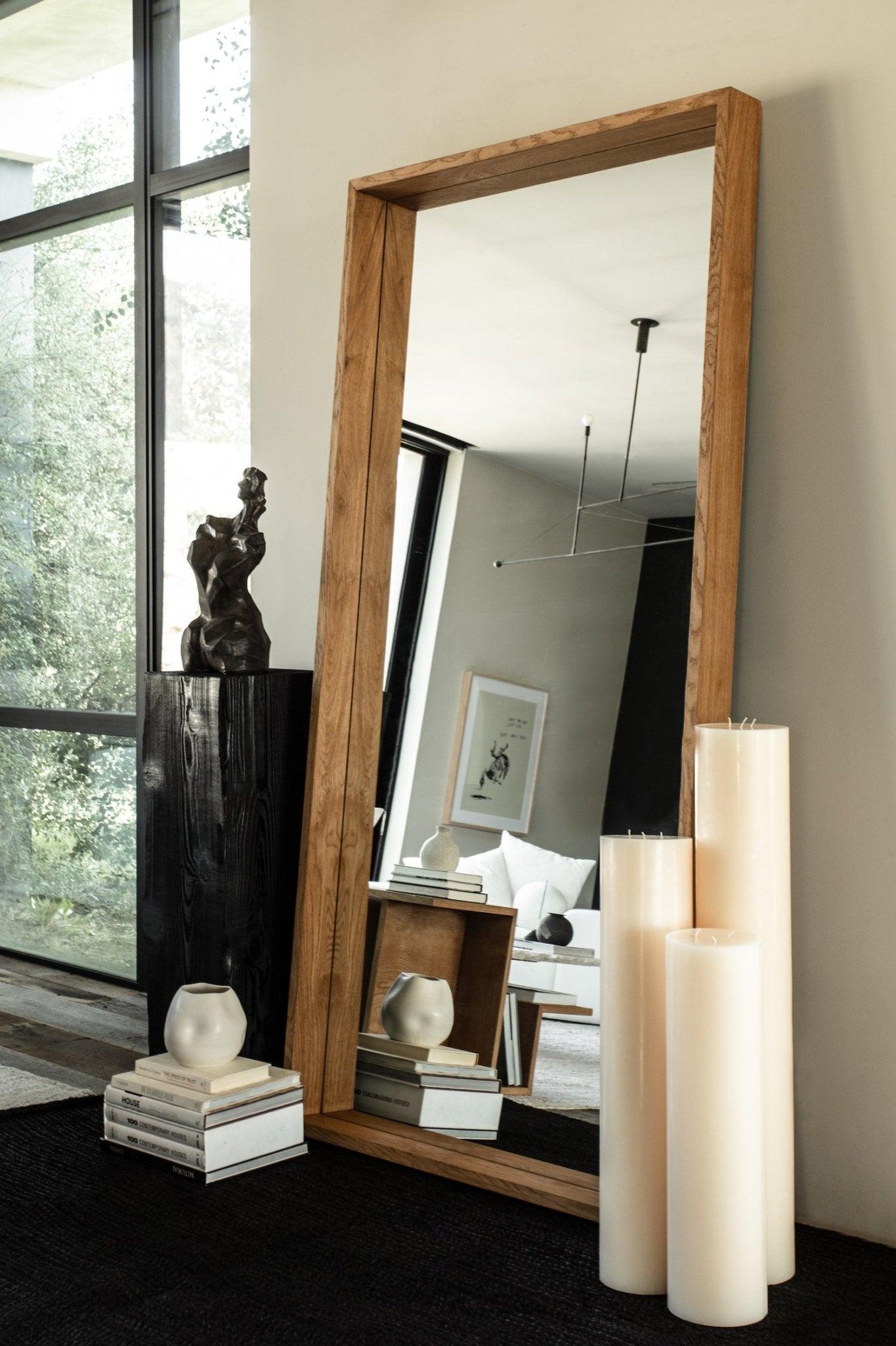 Miroir sur pied Ojai - Chêne clair