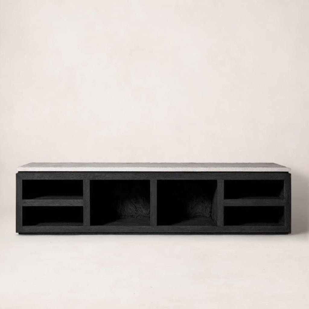 Meuble TV Sofita en marbre - Noir
