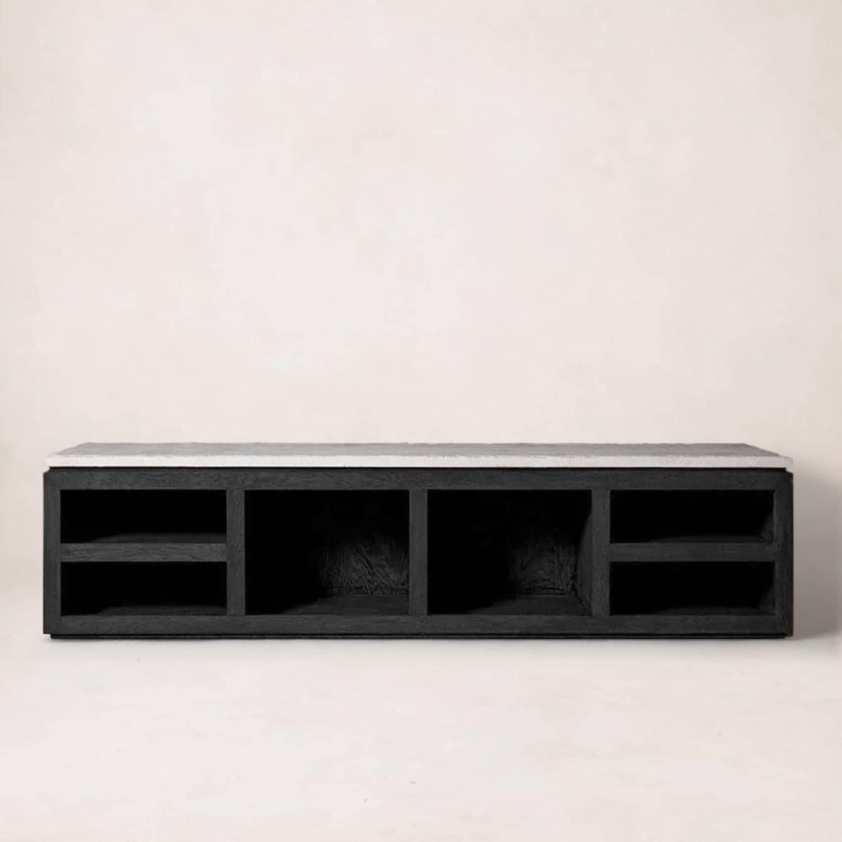 Meuble TV Sofita en marbre - Noir