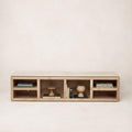 Meuble TV console Sofita Marbre - Chêne Blanc