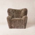Fauteuil Papa Teddy - Peau de mouton de couleur taupe