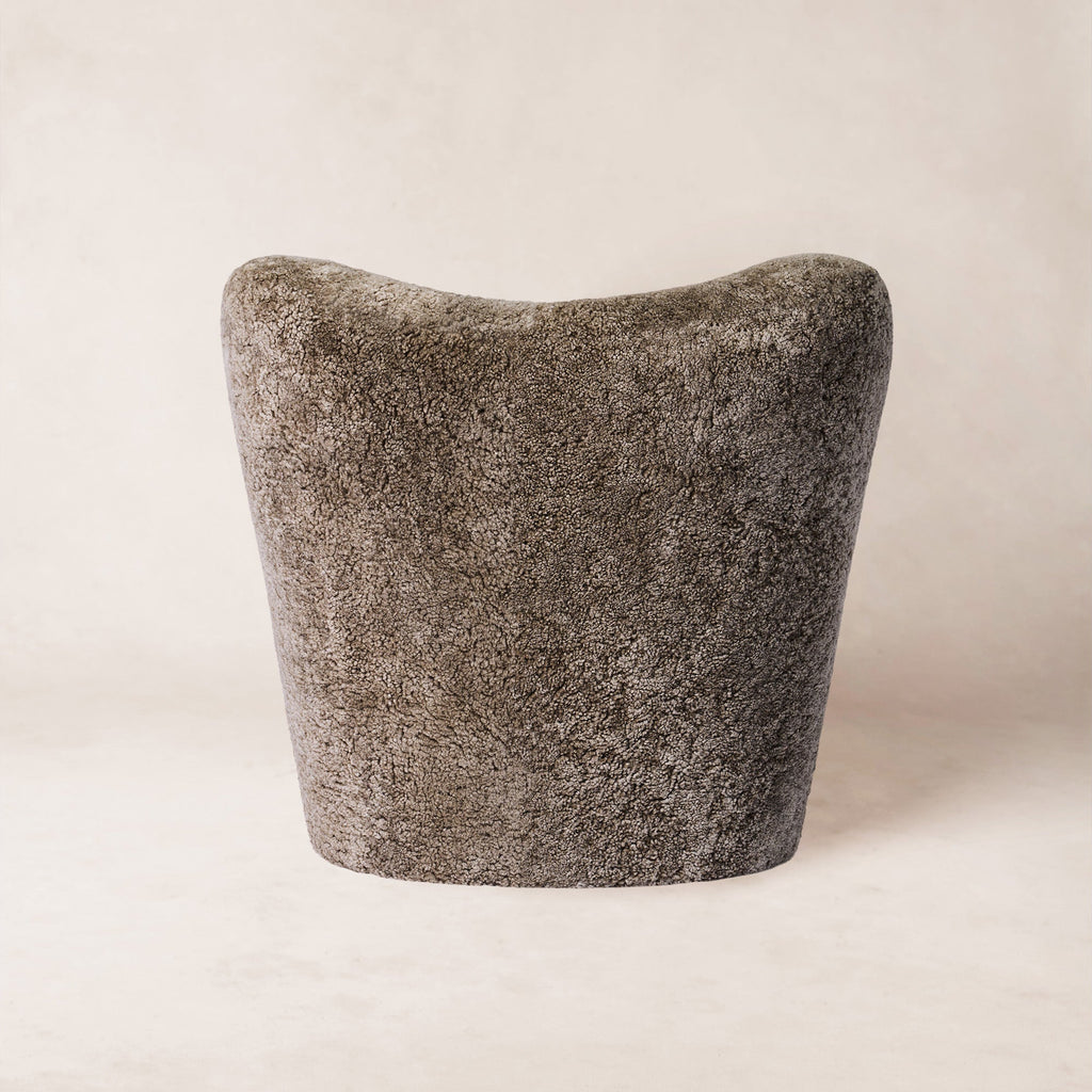 Fauteuil Papa Teddy - Peau de mouton de couleur taupe