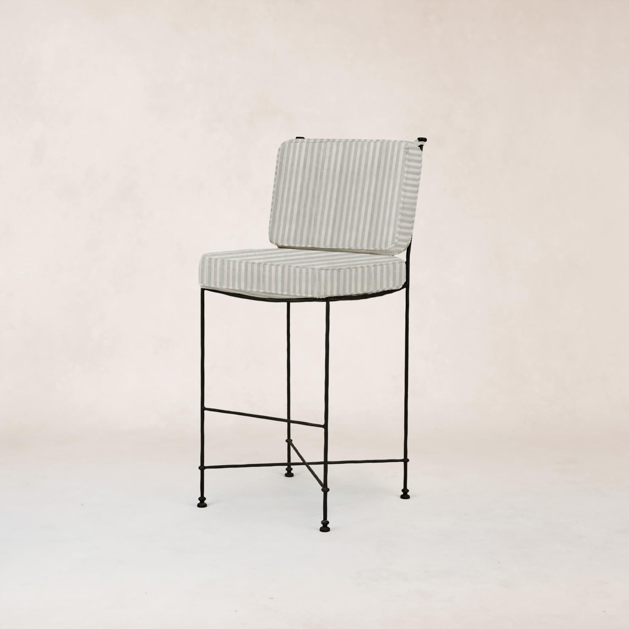 Tabouret de bar d'extérieur Provence - Cadre noir