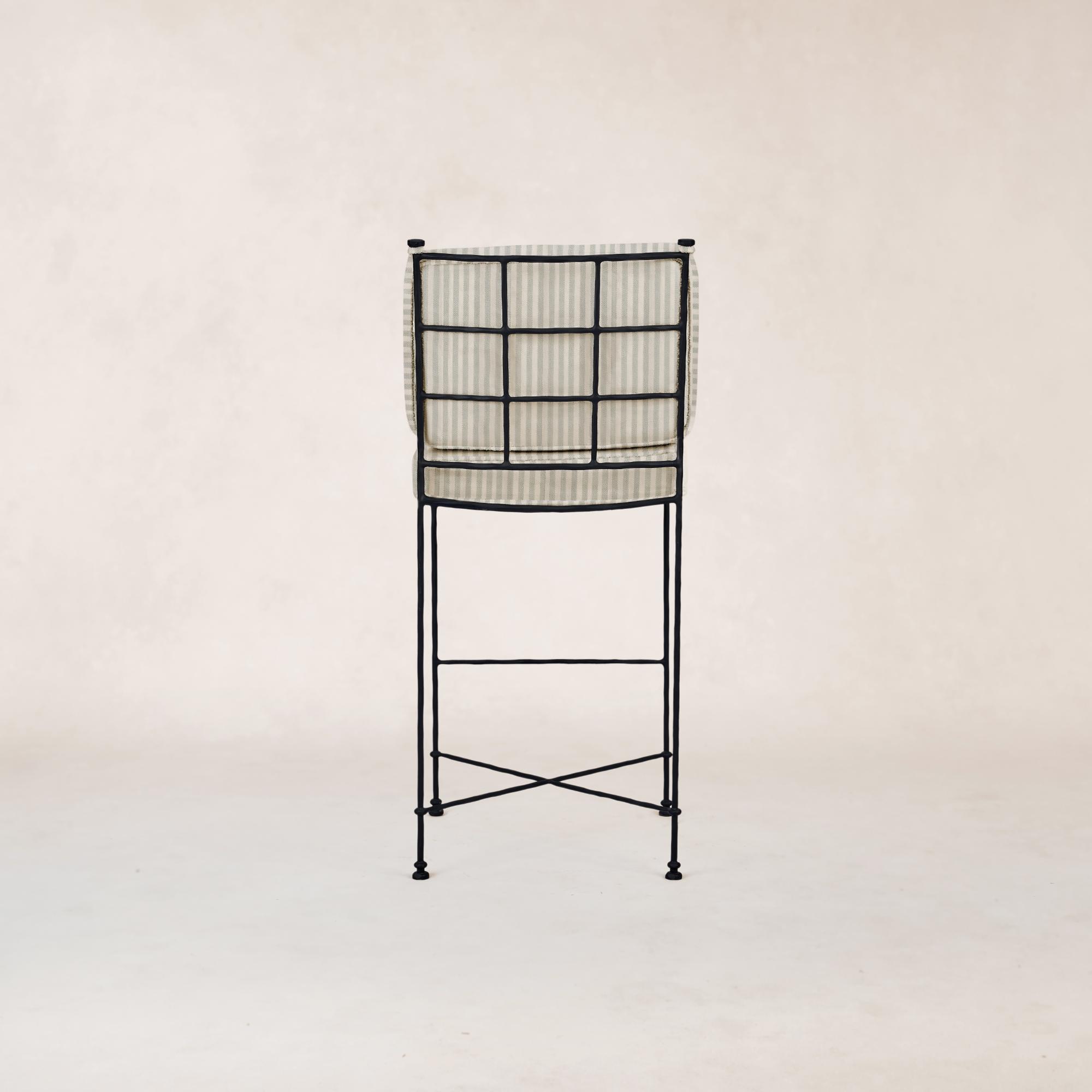 Tabouret de bar d'extérieur Provence - Cadre noir