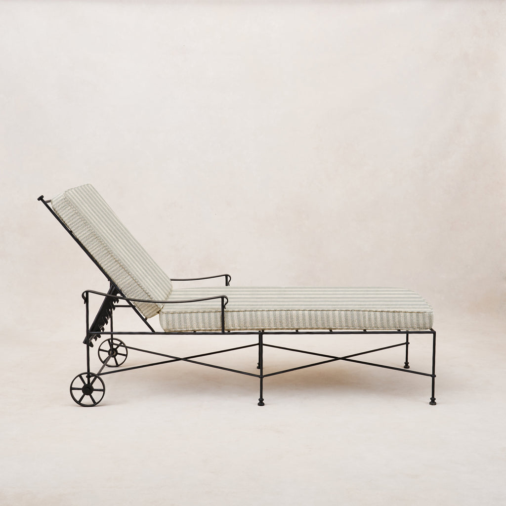 Chaise longue d'extérieur Provence - Cadre noir