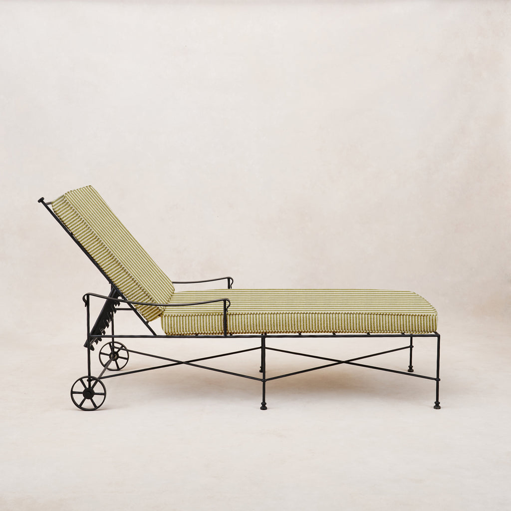 Chaise longue d'extérieur Provence - Cadre noir
