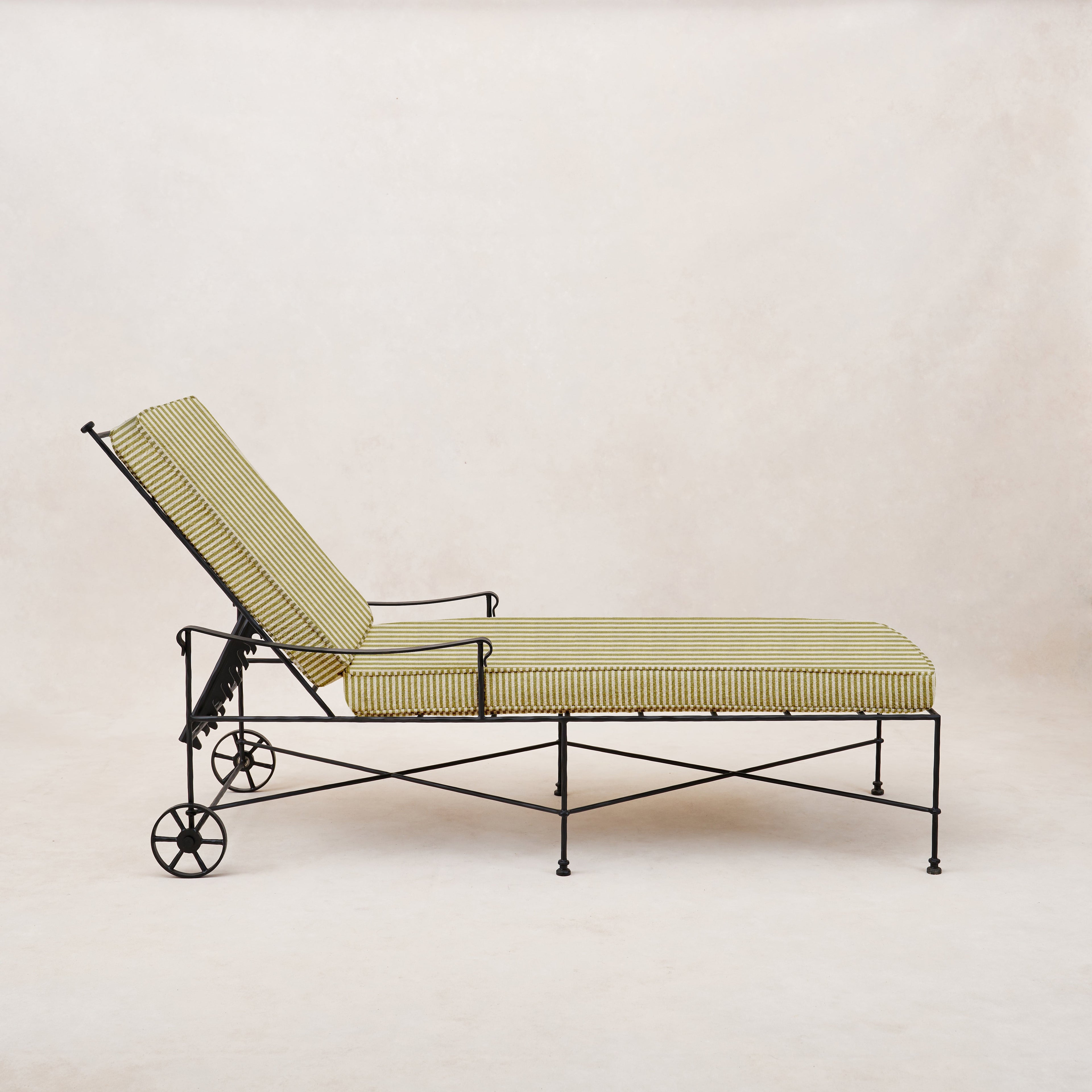 Chaise longue d'extérieur Provence - Cadre noir