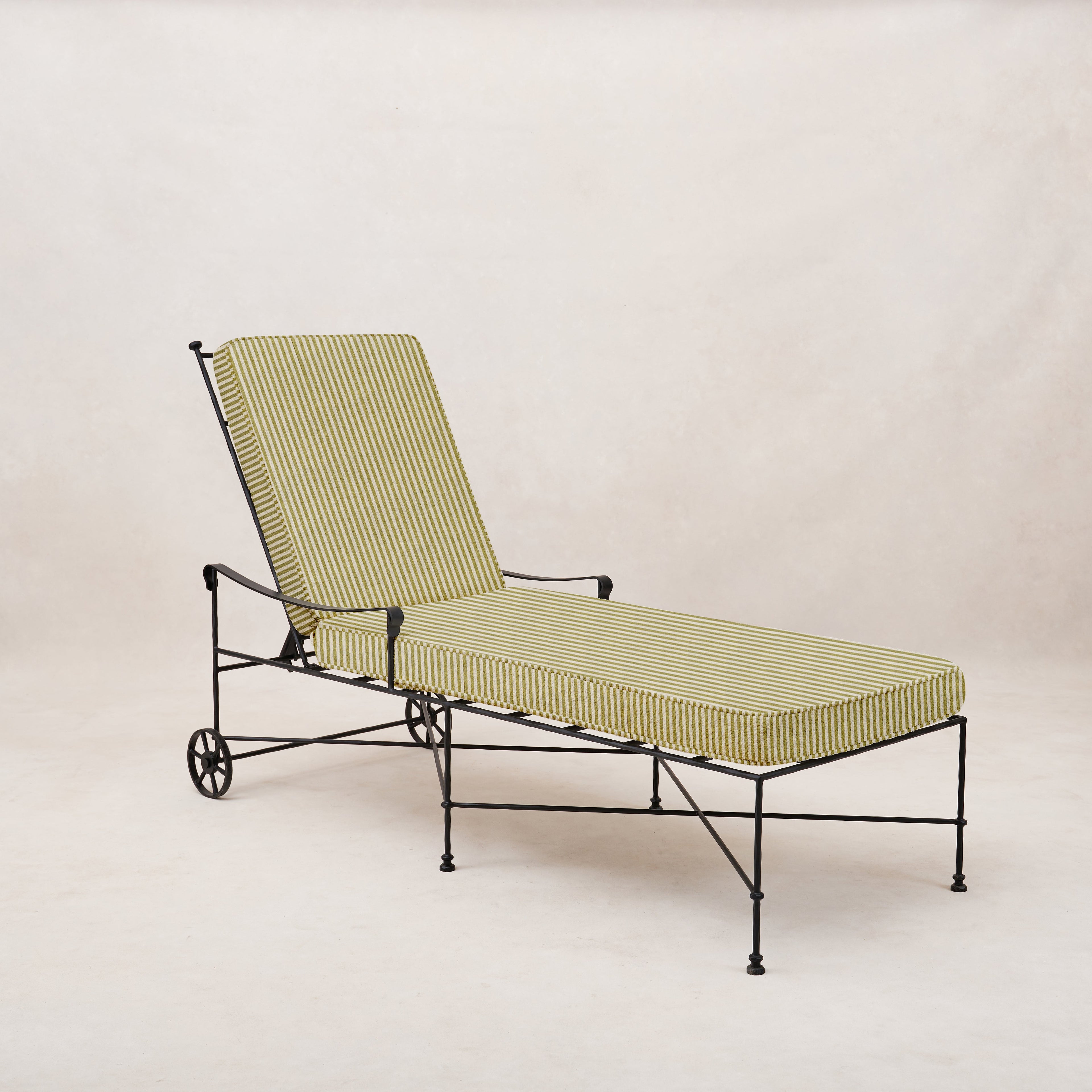 Chaise longue d'extérieur Provence - Cadre noir