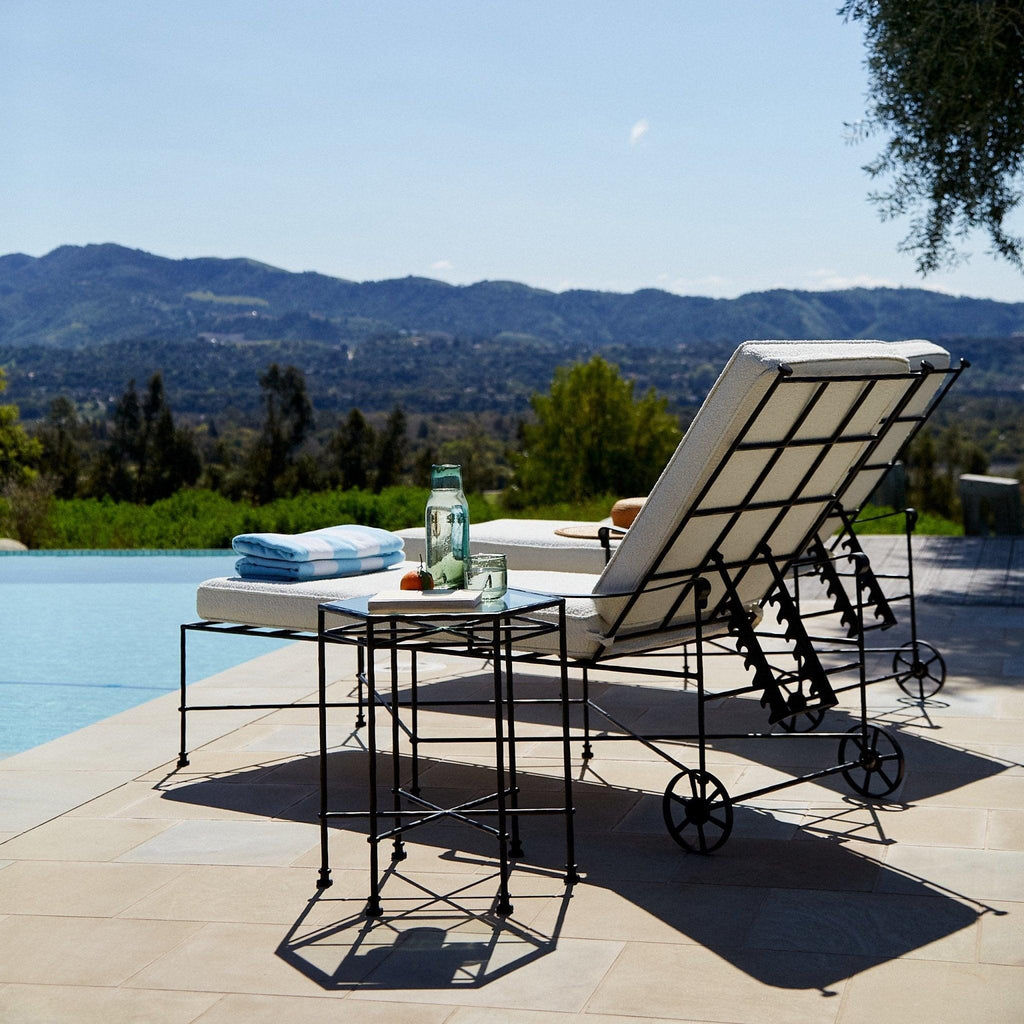 Chaise longue d'extérieur Provence - Cadre noir