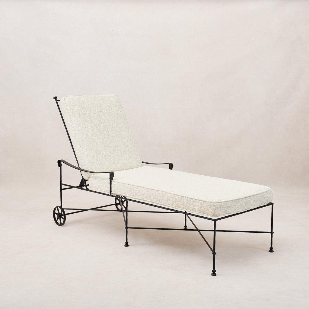 Chaise longue d'extérieur Provence - Cadre noir