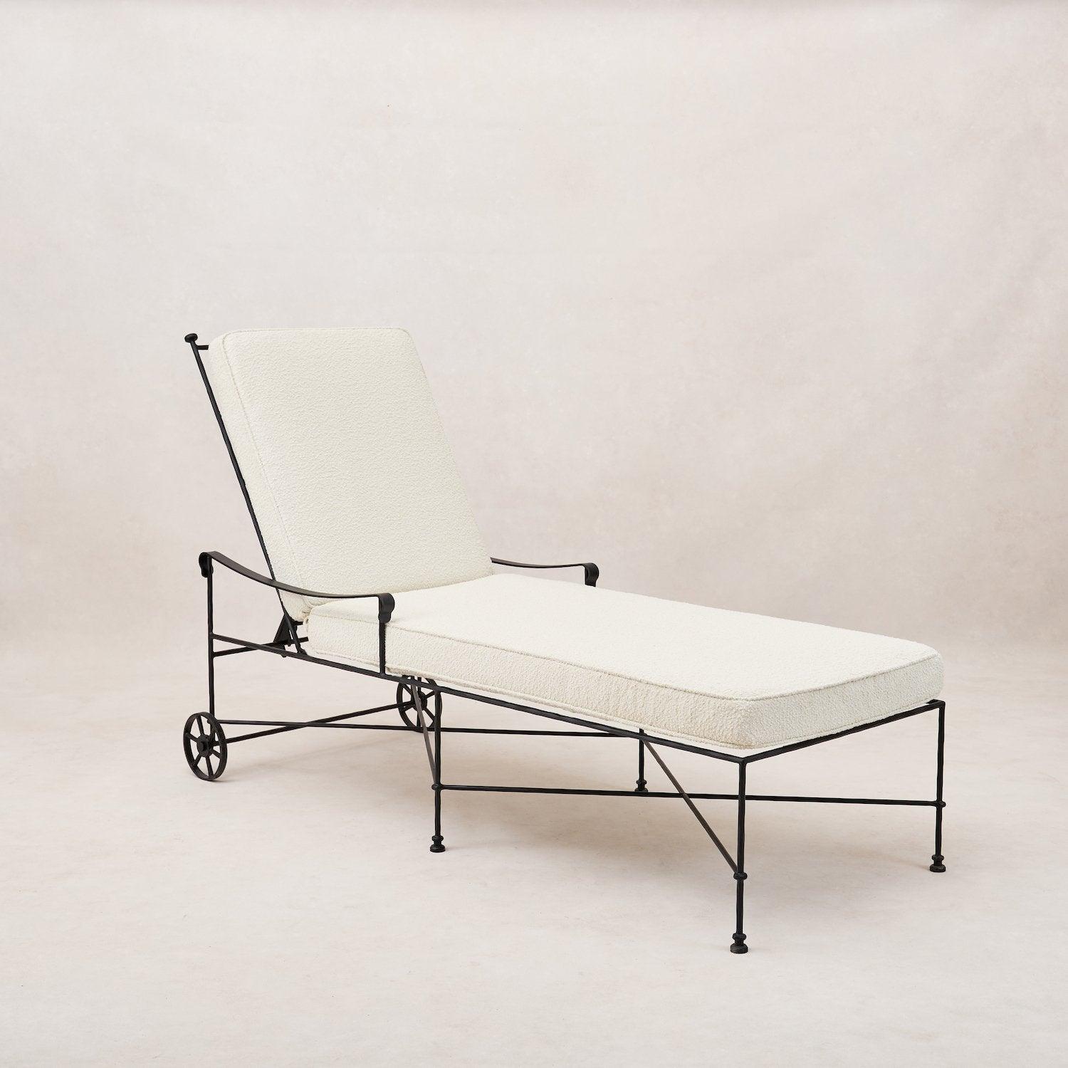 Chaise longue d'extérieur Provence - Cadre noir