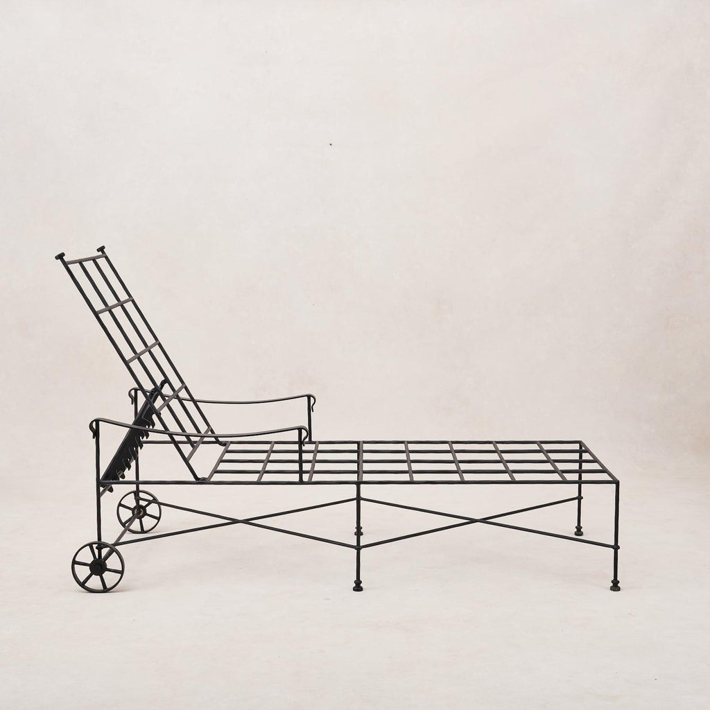 Chaise longue d'extérieur Provence - Cadre noir