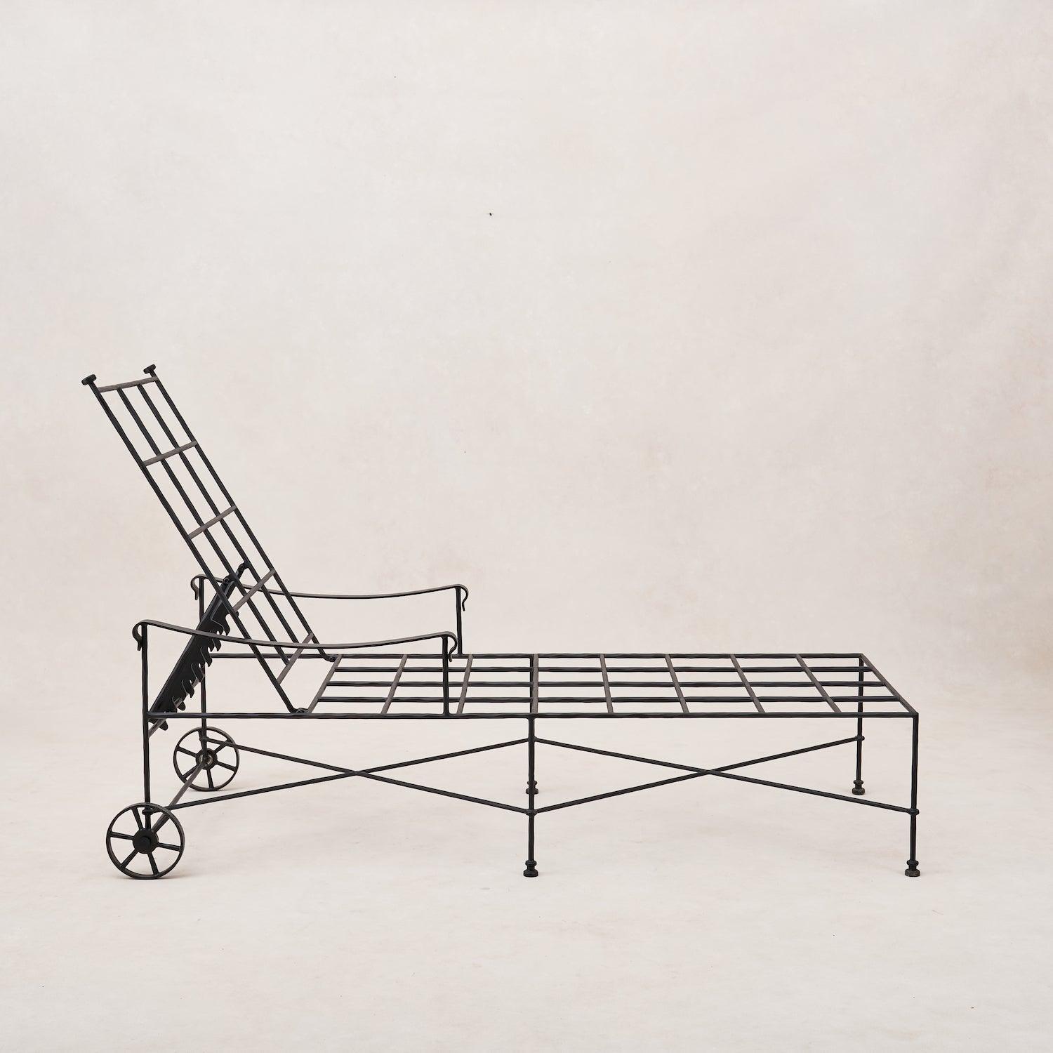 Chaise longue d'extérieur Provence - Cadre noir