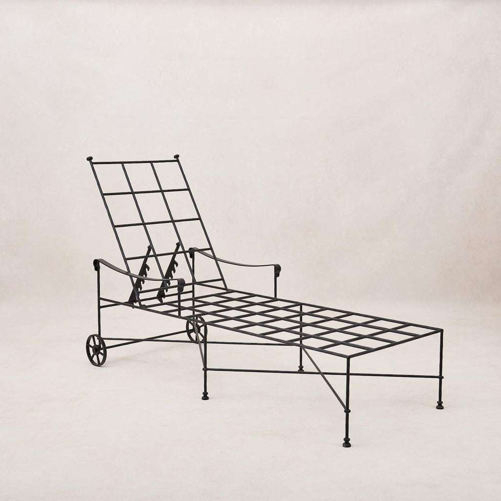 Chaise longue d'extérieur Provence - Cadre noir