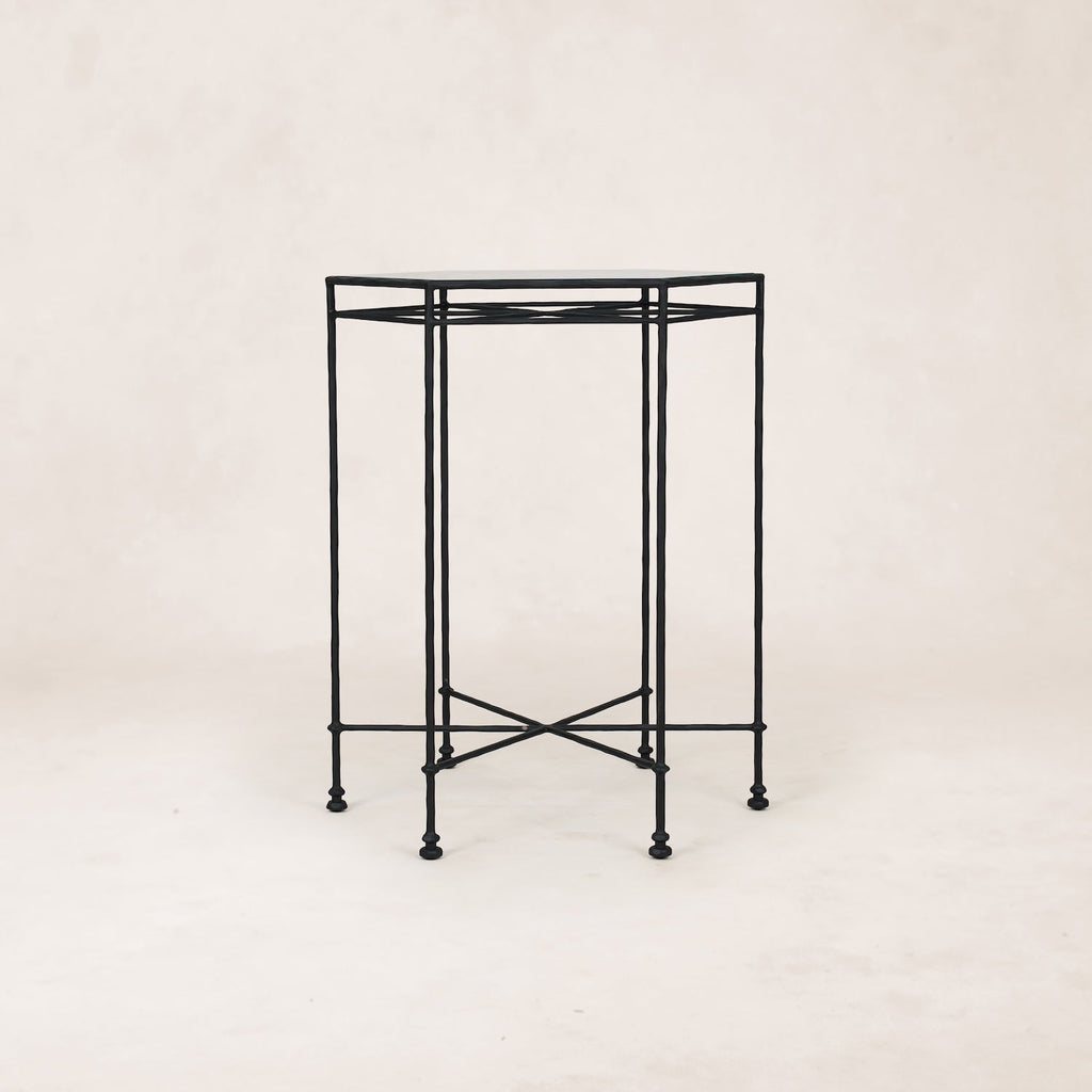 Table basse de cocktail d'extérieur en verre Provence