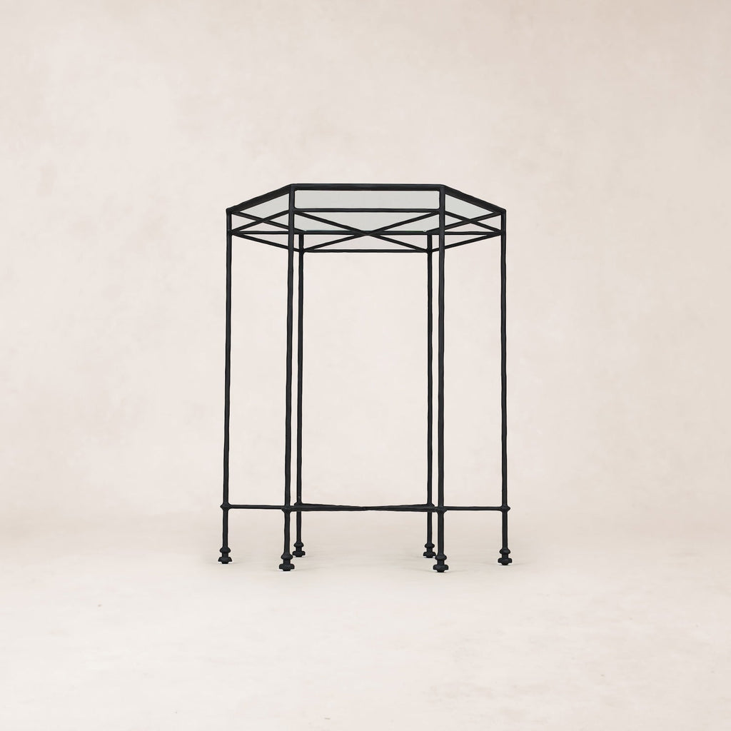 Table basse de cocktail d'extérieur en verre Provence