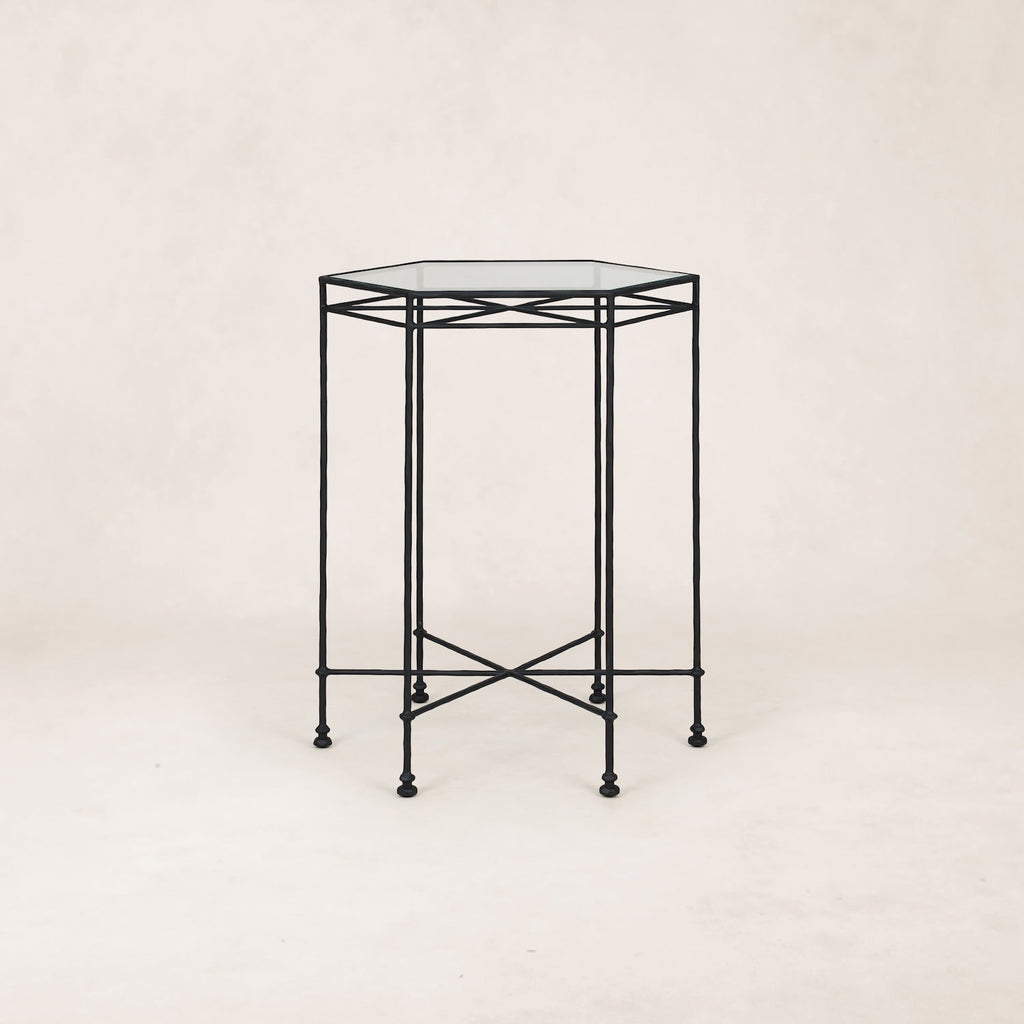 Table basse de cocktail d'extérieur en verre Provence