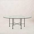 Table à manger d'extérieur en verre Provence - Châssis noir