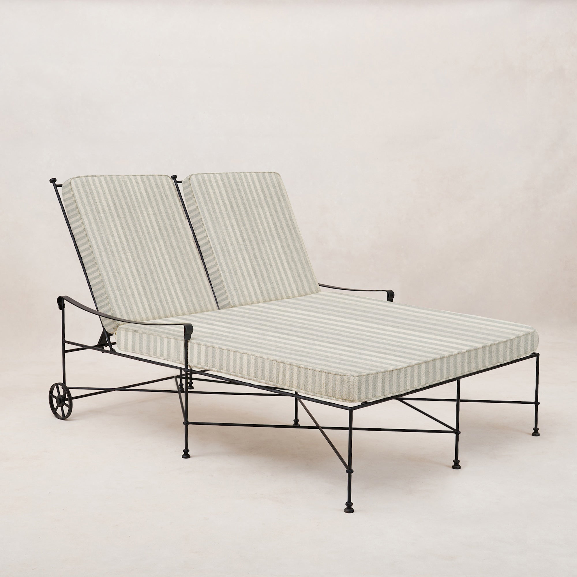 Chaise longue double Provence d'extérieur – Structure noire