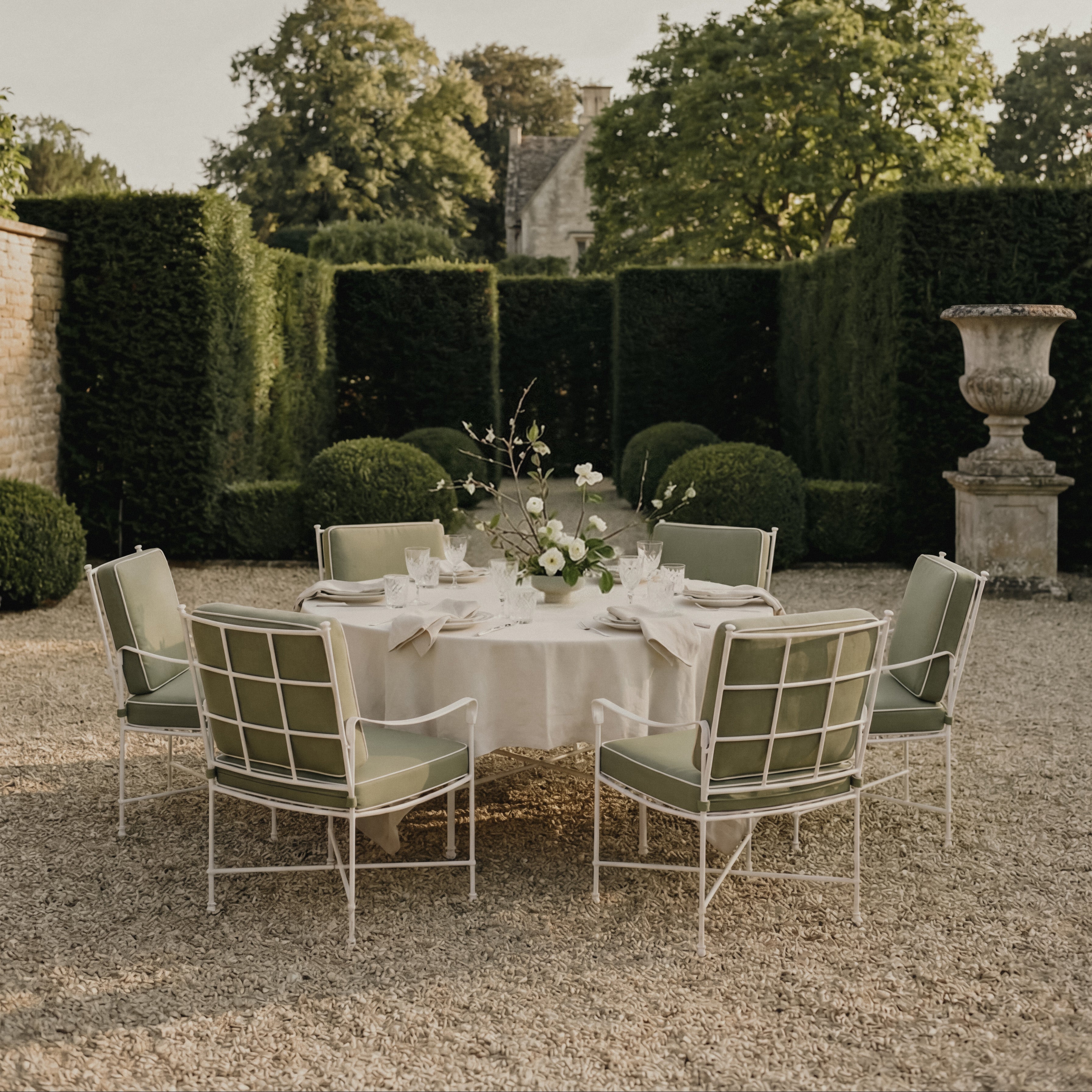 Chaise de salle à manger/salon de jardin Provence - Cadre blanc