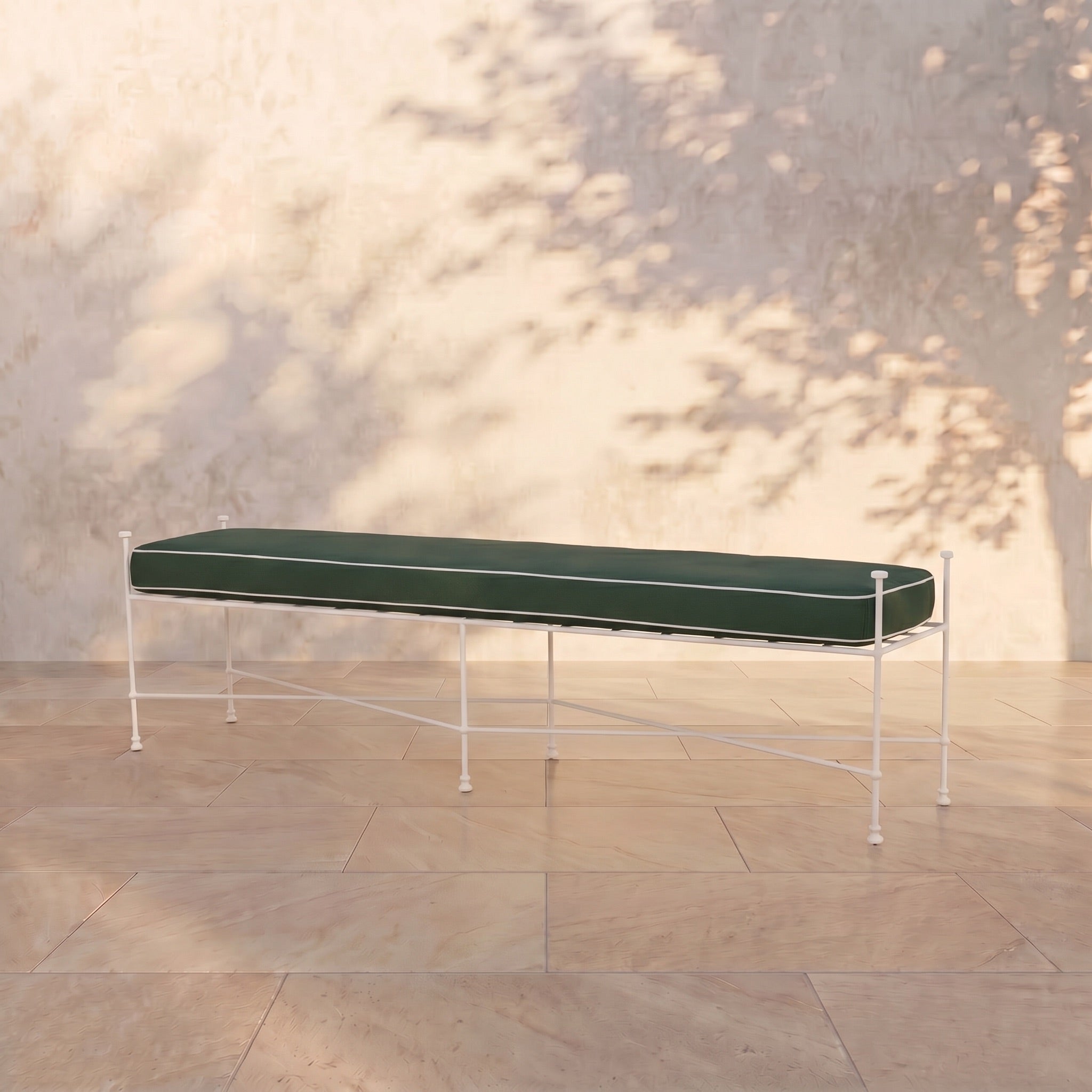 Banc d'extérieur Provence 70 - Cadre blanc