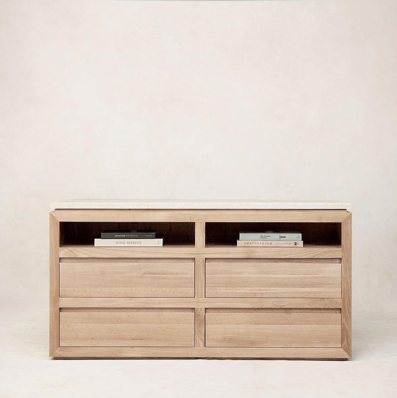 Commode Sofita en marbre - Chêne blanc